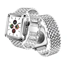 Металлический ремешок и чехол для Apple Watch 6 SE 5 4 Band 44 мм 40 мм, браслет со стеклянным покрытием из нержавеющей стали для iwatch Series 3 2 42 мм 38 мм