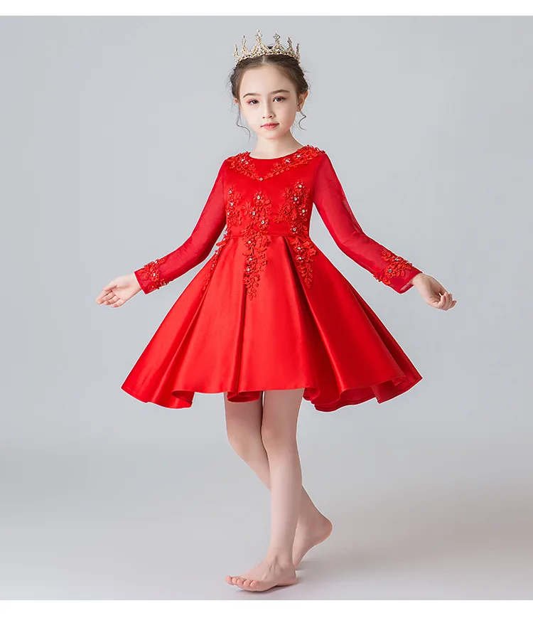 

Осенне-зимнее детское свадебное платье с юбкой и длинным рукавом, 2020