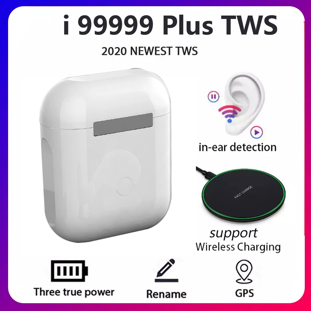 

Original I99999 Plus TWS Wireless Earphone Rename Bluetooth 5.0 Super Earbuds PK I9000 Pro I90000 Max Headphone ear phones