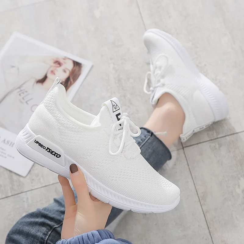 

Light White Shoes Women's Sneakers Running Breathable Sneakers Women 2020 New Student Casual Shoes