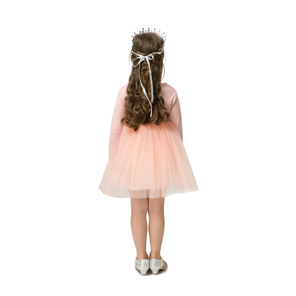 Зима 2019 платье с длинным рукавом для девочек Симпатичные платья принцессы