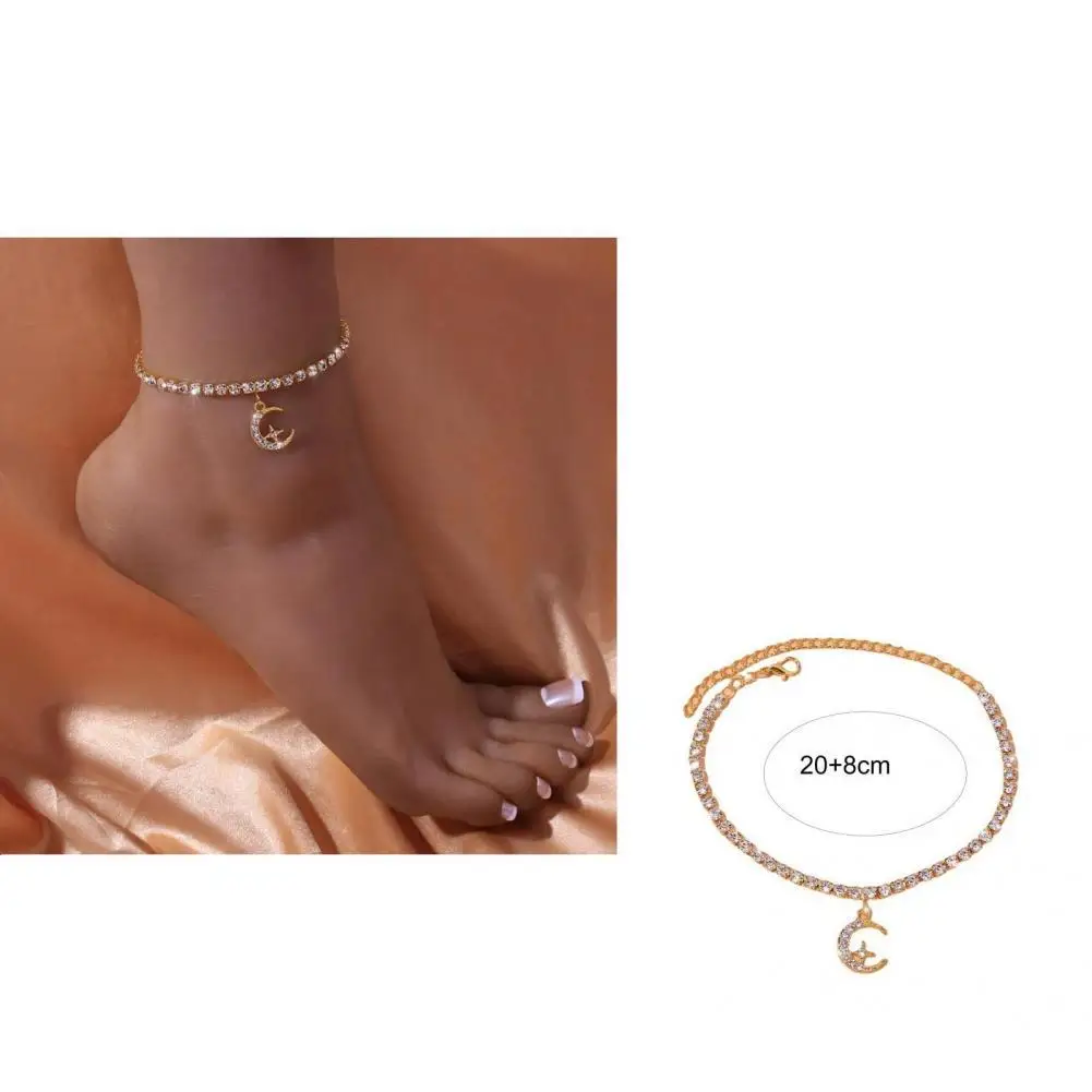 

Barefoot Chain Unique 2 Colors Exquisite Full Rhinestone Beach Anklet for Wedding Beach Anklet Foot Chain