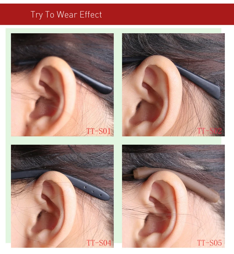 

Silicone Glasses Holder Cover Eye Accessories Frame Anti Slip Cover Sunglasses Thin Round Hole Square Hole Glasses Leg