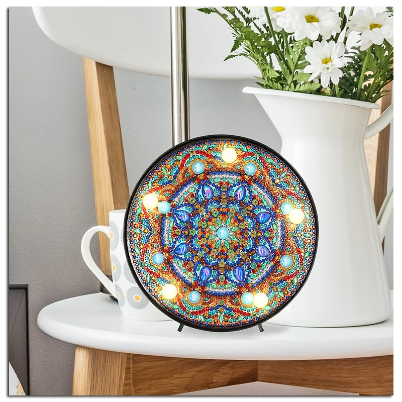 Алмазная живопись &quotсделай сам&quot лампа &quotмандала&quot 5D алмазная вышивка пейзаж