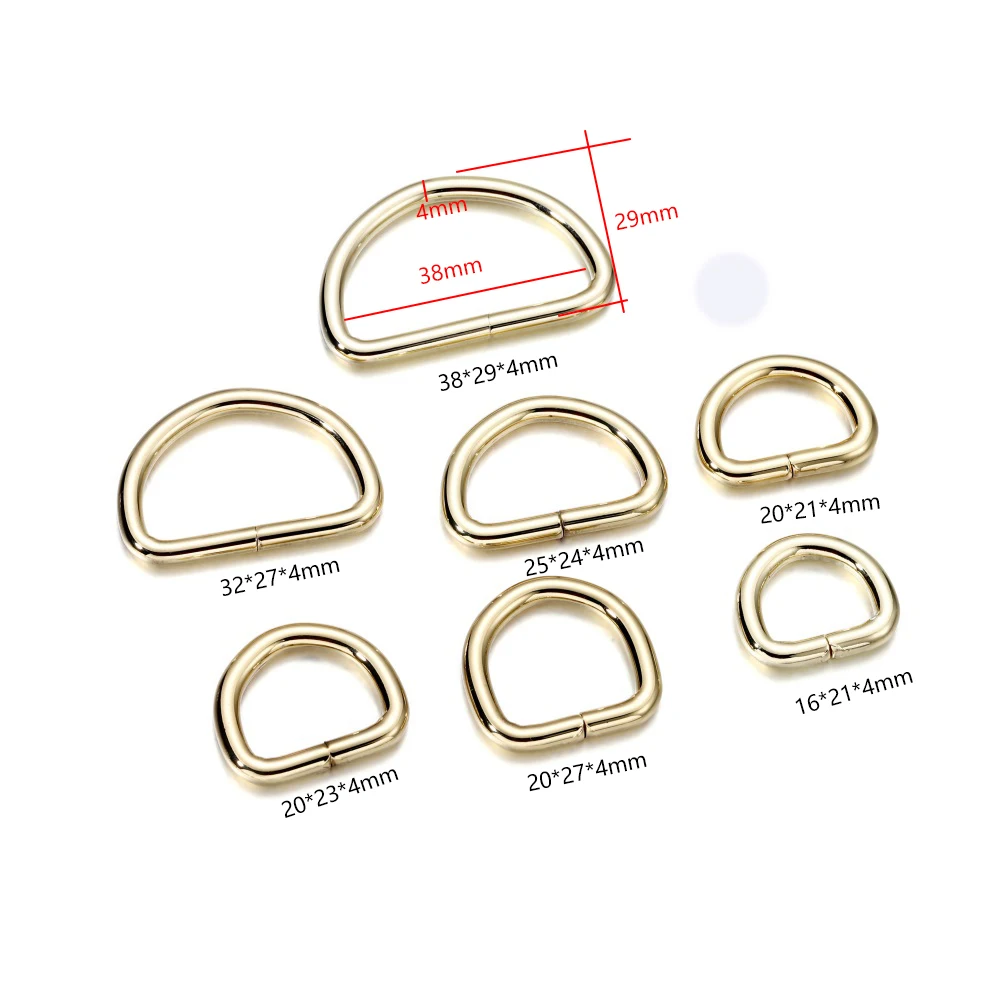 5 шт./лот металлическая D Кольцо Регулируемая пряжка Карабин брелок для ключей
