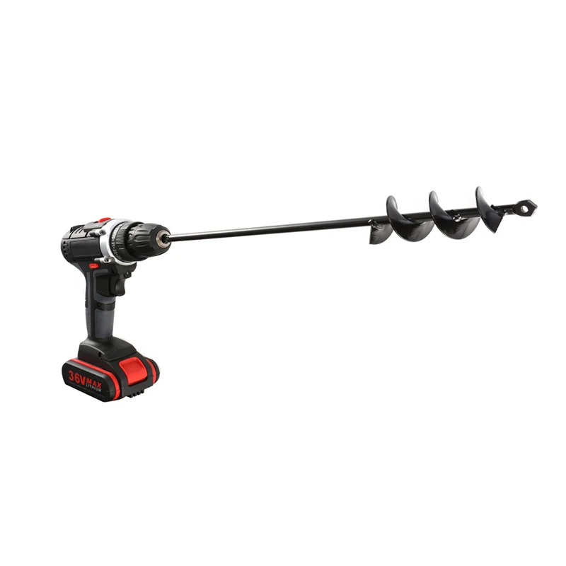 

8mm Shank Diameter Power Drill Head with Gloves Garden Plant Flower Bulb Auger Drill Bit for Planting Soil Pit Ground Drill Bit