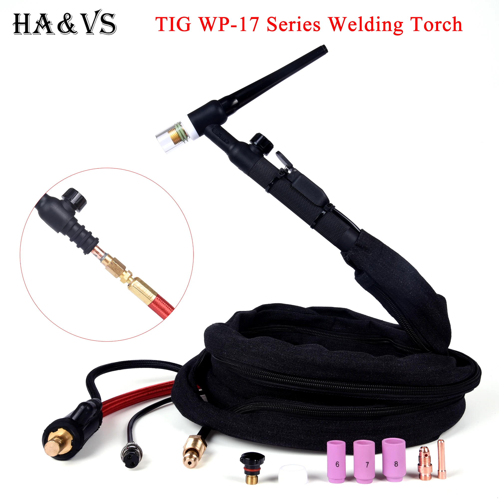 Сварофонарь WP17 WP17FV WP17F TIG газово Электрический интегрированный красный шланг 4 м 35