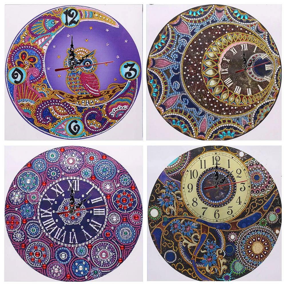 

5D DIY Art Diamond Painting Flower and Owl Pattern Watch Diamond Mosaic Full Embroidery Cross Stitch Home Decoration Gift