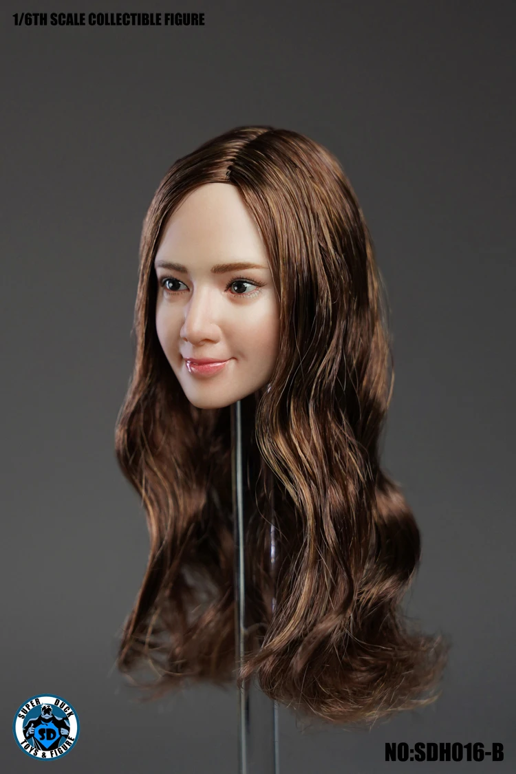 

SDH016 1/6 Scale Collectible Female Figure Accessory Woman Head Sculpt Carved Model for 12 inches Action Figure Suntan Body