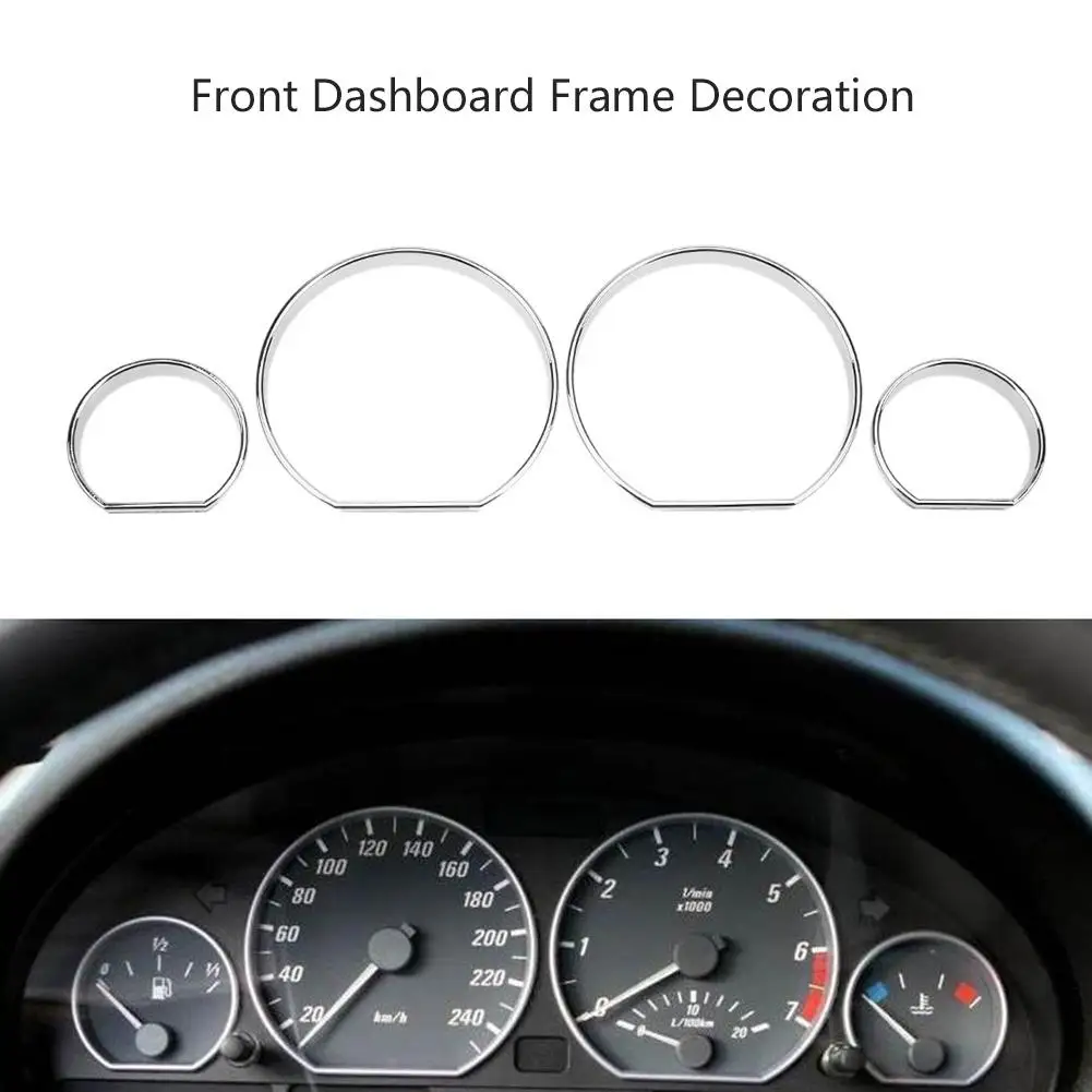 4pcs Car Front Dashboard Decoration Frame Dial Ring Trim Car Styling Auto Front Cover for BMW E46 Car Replacement Part Accessory