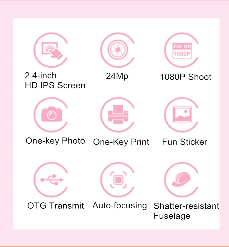 2.4inch IPS Digital Children Camera Printable Kids Thermal Children's Educational Toys Gift Video Polaroid |