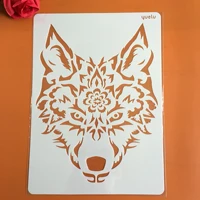 a4 29 21cm diy craft wolf mold for painting stencils stamped photo album embossed paper card on wood fabricwall stencil