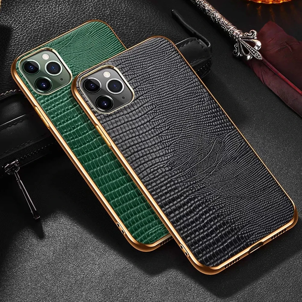 Чехол из ТПУ с рамкой и рисунком ящерицы чехол натуральной кожи для iPhone12 iPhone 12 11 Pro