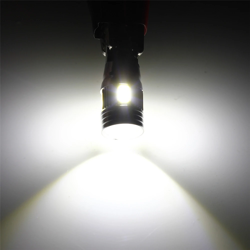 

10pcs 5630 6SMD LED Bulb T10 W5W Signal Light Canbus Error Free White Auto Claerance Wedge Side Reverse Lamps Good Quality