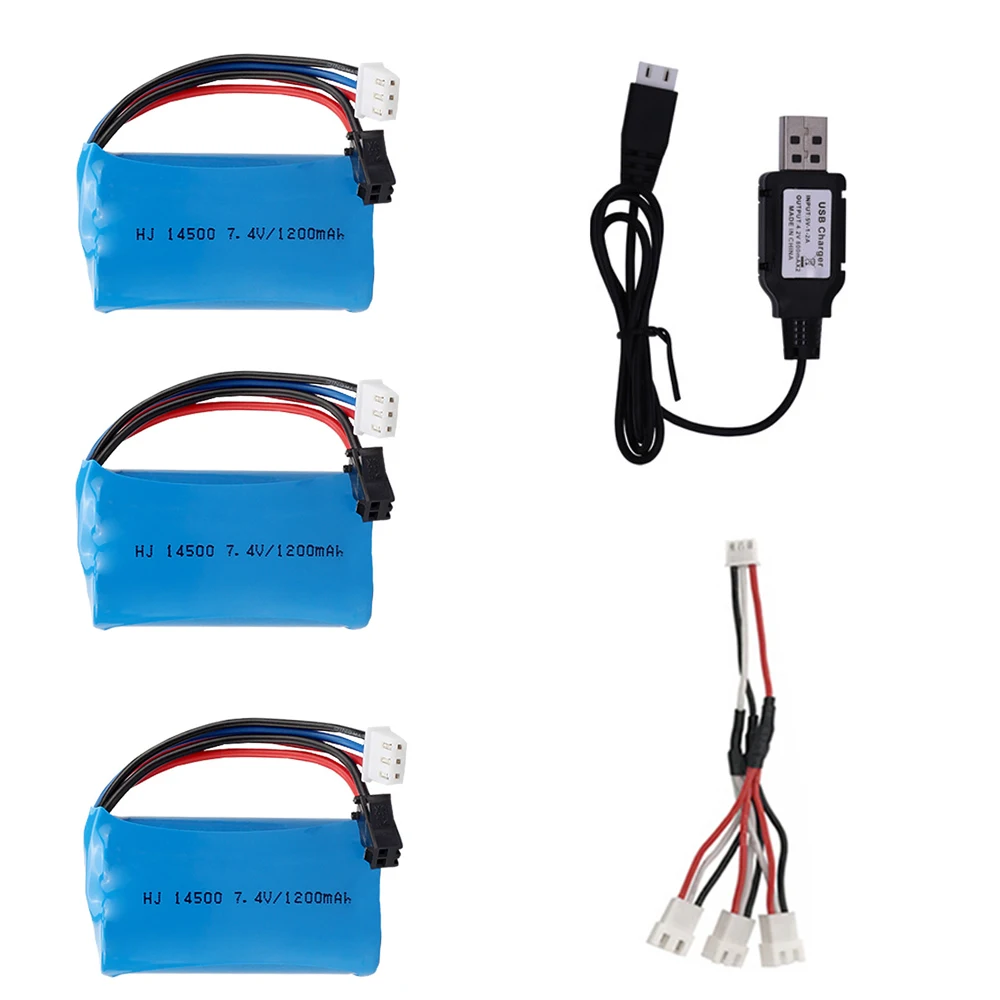 

Литий-ионная аккумуляторная батарея 7,4 В, 1200 мАч с зарядным устройством USB для электрических игрушек, водяной пулемет, игрушек, аксессуар, 7,4 ...