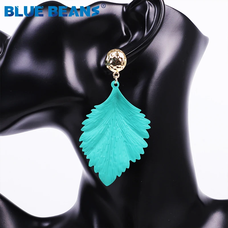 Женские серьги в форме листьев зеленые серьги-подвески металлические украшения