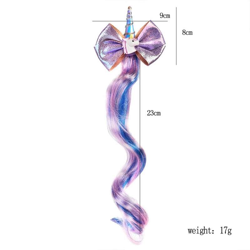 Банты для волос в виде единорога с хвостами и кисточками детей Длинные заколки