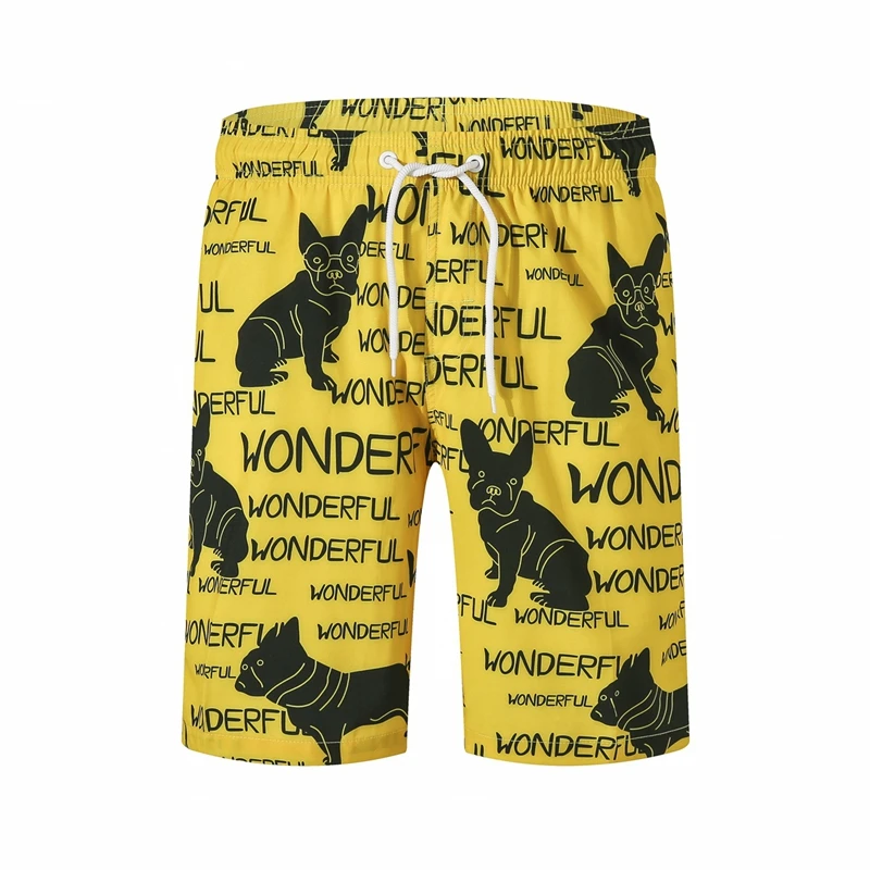 Шорты мужские с принтом собаки повседневные модные короткие штаны в стиле хип