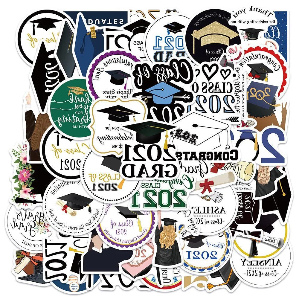 

10/30/50PCS Cartoon Graduation Season Graffiti Mobile Phone Laptop Water Cup Luggage Creative Waterproof Stickers Wholesale