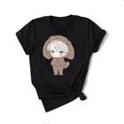 Футболка Yuri ON ICE с графическим принтом женская, в стиле харадзюку, черные топы, футболка, футболка 2021, летняя женская футболка с японским аниме
