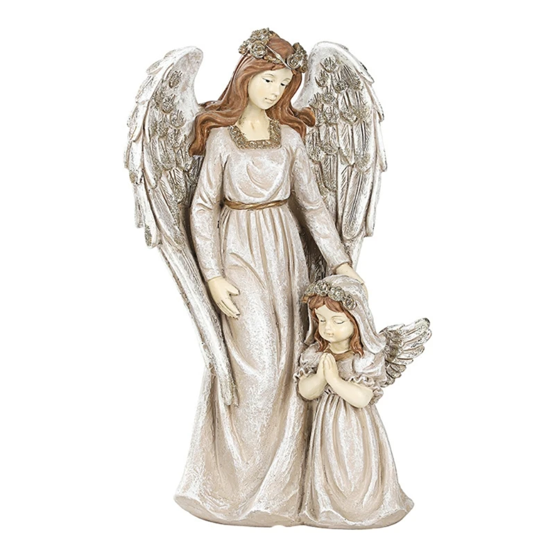 

Fairy Garden - LED Double Angel Figurines Accessories for Outdoor Garden Decor