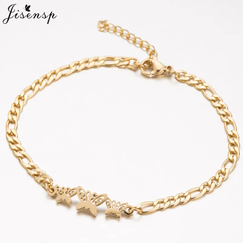 Jisensp Trendy Jewelry Stainless Steel Butterfly Charm Bracelet Adjustable Mom Baby Elephant Bracelets for Women New Year Gift | Украшения
