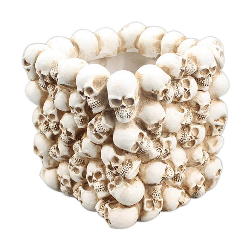 

Skull Ornament Skeleton Stationery Pen Holder Home Office Desktop Pencil Storage Box Cosmetic Storage Box