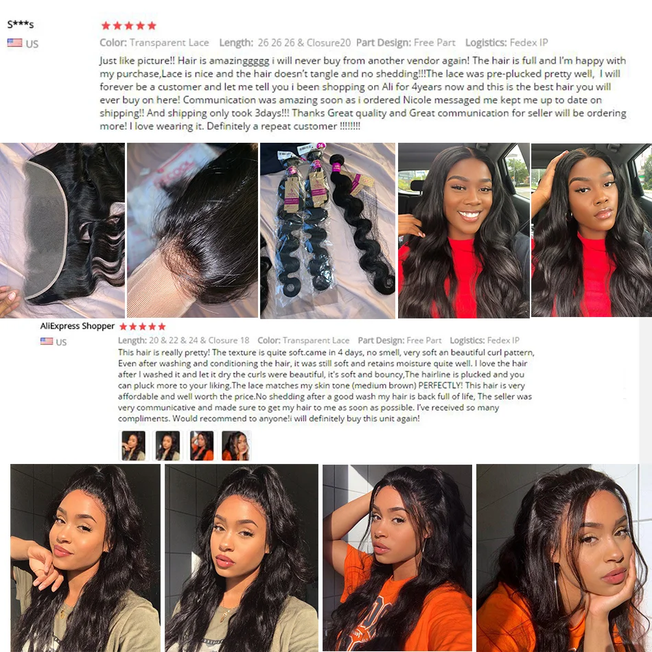 Пучки бразильских волос Recool пучки с застежкой волнистых прозрачной кружевной