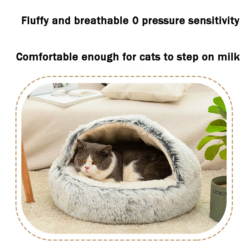 

Pet bed for Cats Dogs Soft Nest Kennel Bed Cave House Sleeping Bag Mat Pad Tent Pets Winter Warm Cozy Beds 2 Size S L 3 Colors