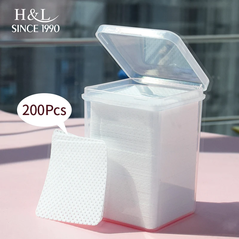 

200PCS/Pack Lint-Free Paper Cotton Wipes Eyelash Glue Remover Wipe Clean Cotton Sheet Nails Art Cleanin Cleaner Pads