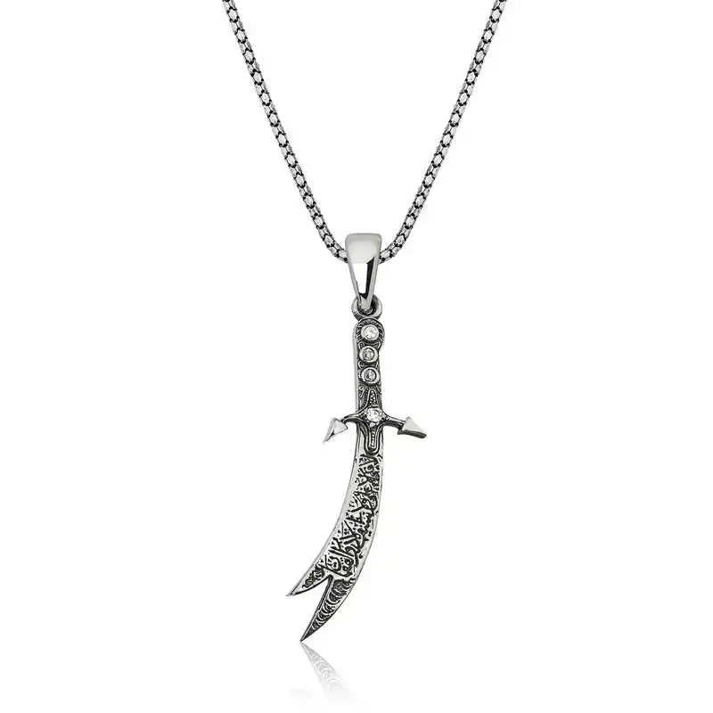 

Silverlina Silver Zulfiqar Sword Men 'S Necklace