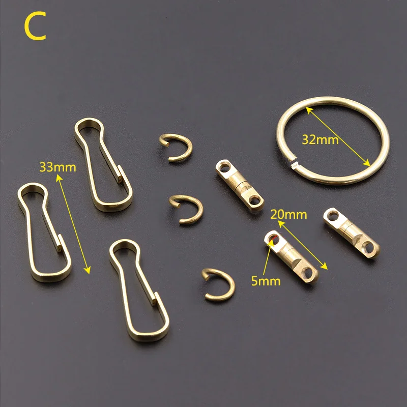 Meetee 1 компл. Кольцо для ключей из чистой меди подвесные пряжки латунные рельефные