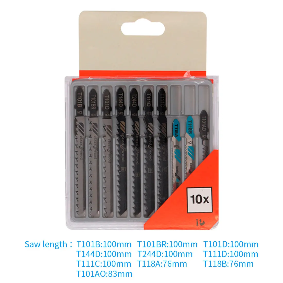 

10pcs Saw Blade Set HCS T-shank Straight Plastic Wood Cutting Jig Saw Jigsaw Blades for Woodworking Tools