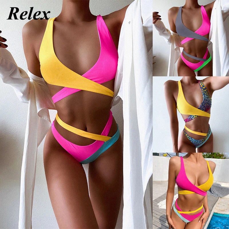 

Женский раздельный купальник, Раздельный раздельный купальник со средней талией и асимметричным подолом