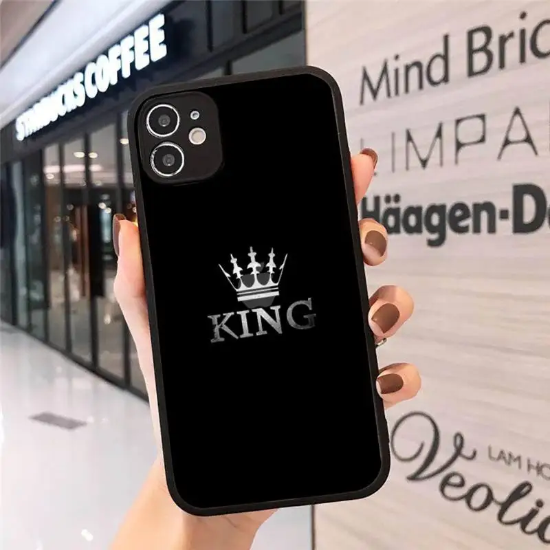 

black white simple Cactus crown design Phone Case matte transparent For iphone 7 8 11 12 plus mini x xs xr pro max cover
