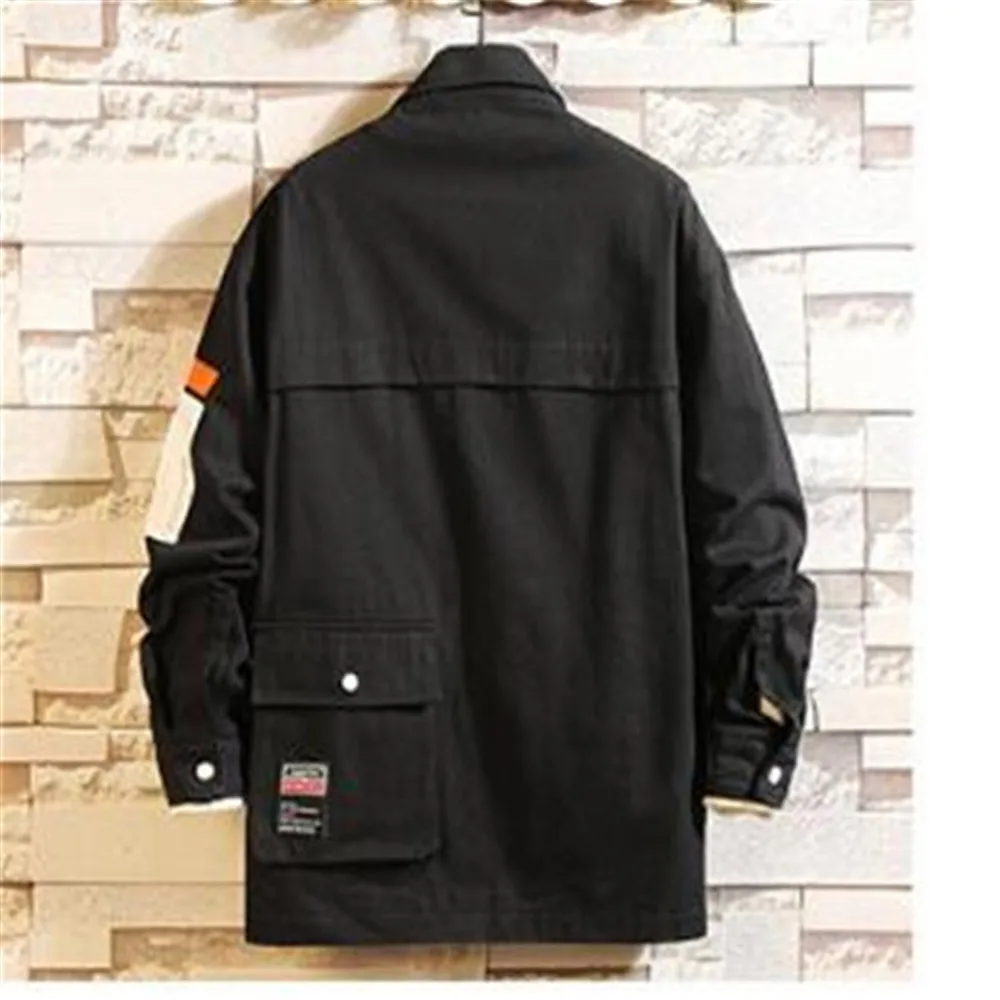 

2021 Spring Autumn New Men's Fashion Multi-Pocket Loose Jacket Casual Outerwear Coats Clothes