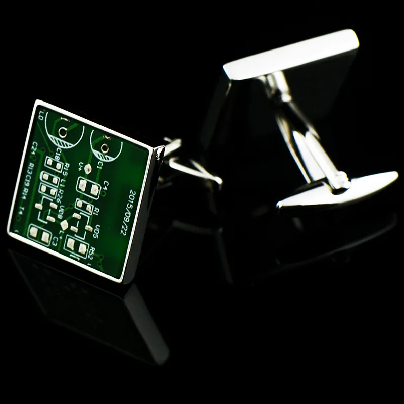 EASY.H New Technology Theme Cufflinks Sleeve Nails Circuit Board Metal French Buttons Cufflinks Copper Jewelry for Man