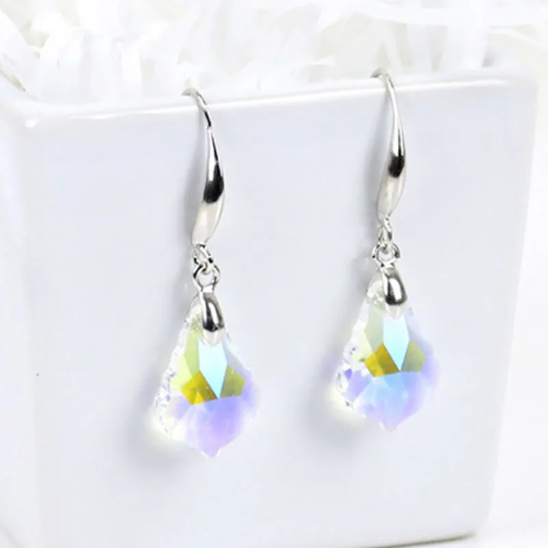 

Crystal Baroque Leaf Pendant Earrings Zircon Water droplets Dangle Earrings for Women Elegant Girls Earring Jewelry Gifts