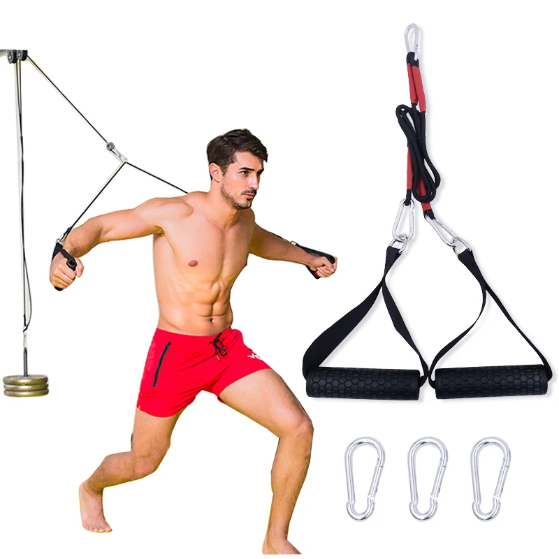 

Back Strength Chest Expansion Training Blaster Exerciser with Gym Handle for Cable Machines LAT Pull Down Fitness Equipment
