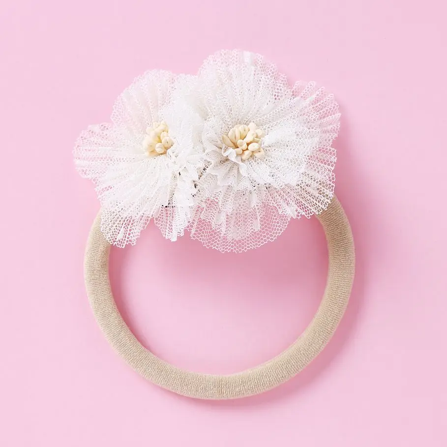

Floral Lace Baby Headbands Cute Flower Soft Nylon Elastic Hair Band Baby Hairband Newborn Toddler Hair Accessories For Girls