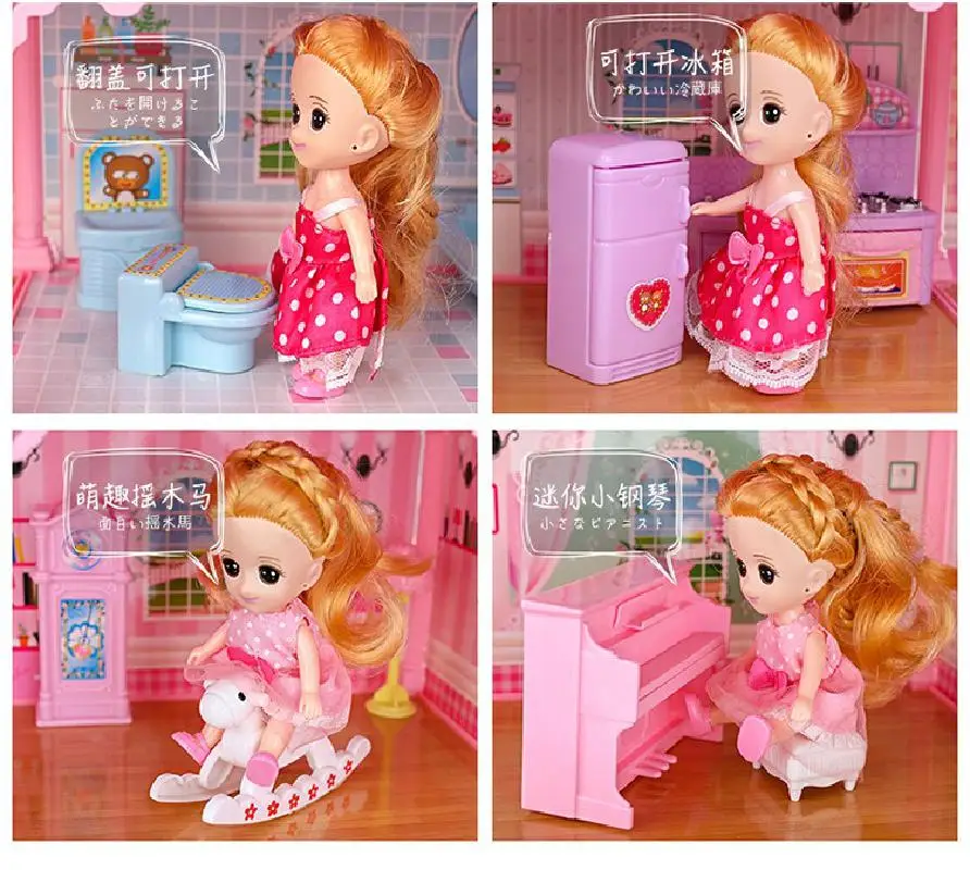 

New Big Size Girls Princess Villa Toy Handmade Doll House Castle Diy House Toy Dollhouse Birthday Gifts Educational Toys