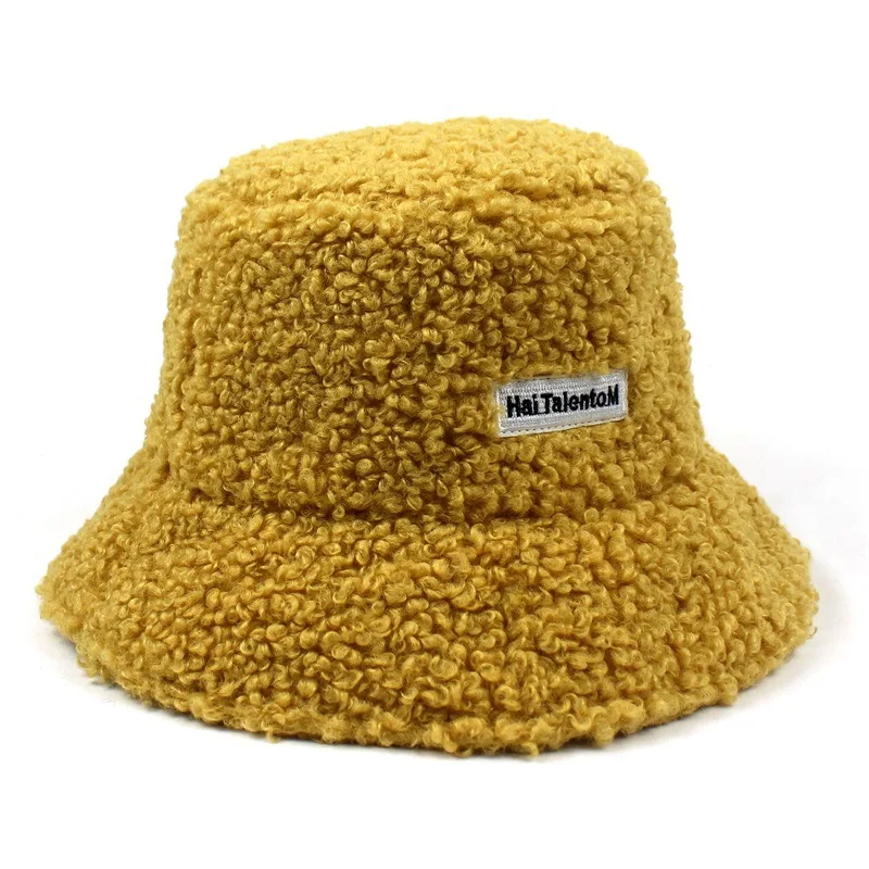 

New Faux Fur Winter Bucket Hat for Women Girl Fashion Solid Thickened Soft Warm Fishing Cap Outdoor Vacation Hat Cap Lady Panama