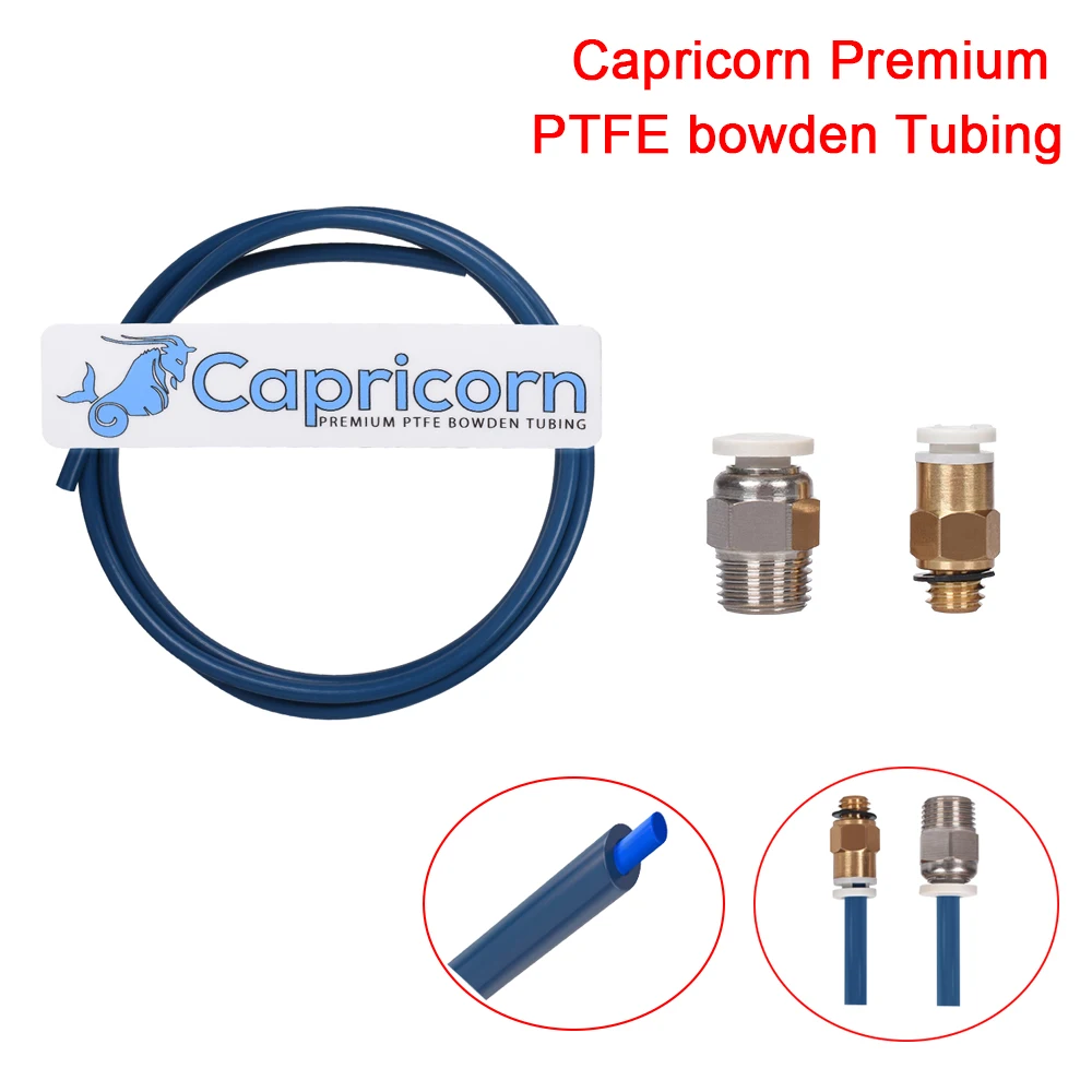 Capricorn Bowden ПТФЭ трубки серии XS синие 1 м/2 м быстросъемные прямые пневматические 75