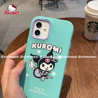 sanrio kuromi frosted cartoon anti drop phone case for iphone13 13pro 13promax 12 12pro max 11 pro x xs max xr 7 8 plus cover