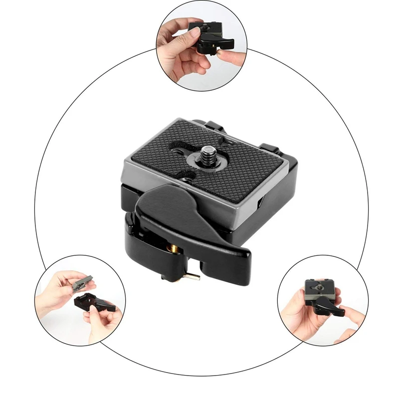 

Black Camera 323 Quick Release Plate with Special Adapter (200PL-14) for Manfrotto 323 Tripod Monopod DSLR Cameras(New Version)