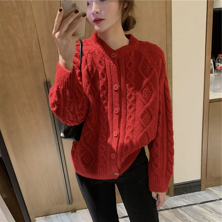 

shirt Women's knitted S Japanese loose soft languid knitted cardigan shirt knitted cardigan female twist female