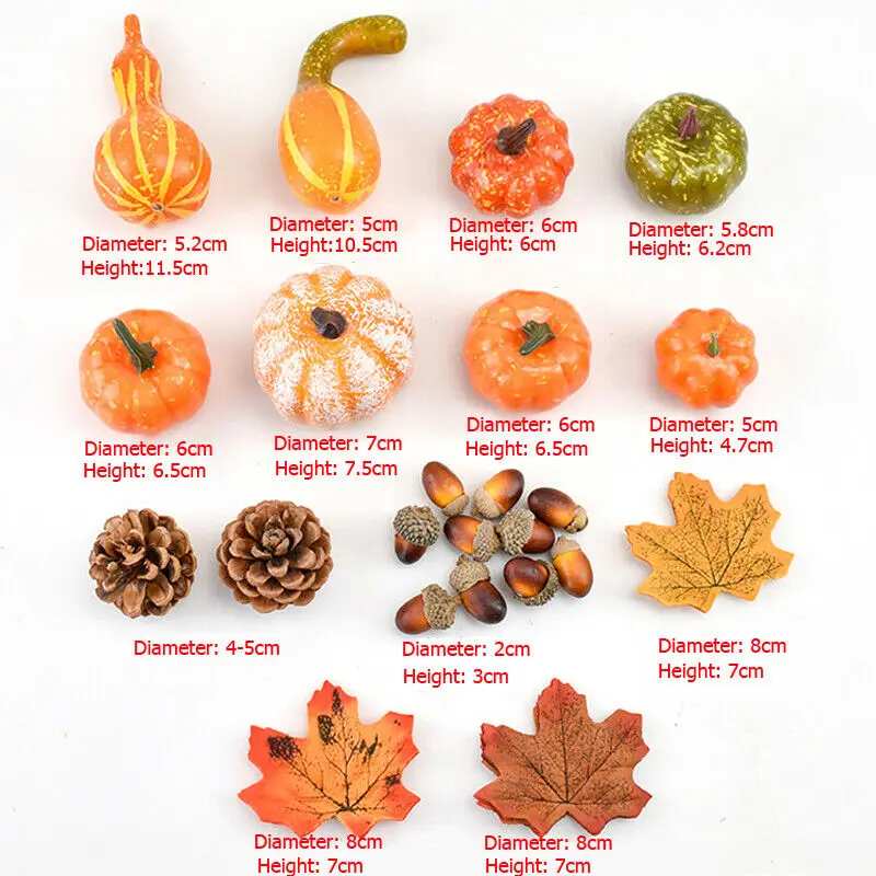 

Mini Artificial Pumpkin Leaves Halloween Pumpkin Fake Simulation Vegetable Happy Halloween Decoration For Home Halloween Props