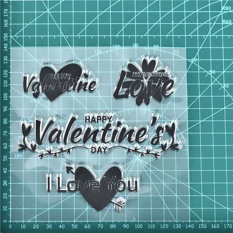 С Днем Святого Валентина слова штампы для скрапбукинга любовные буквы
