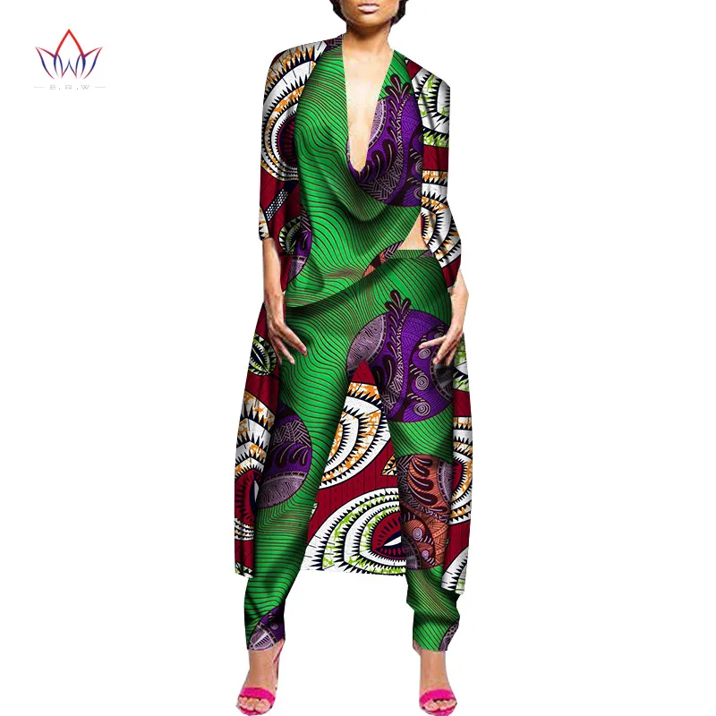 Traditional African Clothing Hot Sell 2020 African Three Pieces Pant Set  for Lady Plus Size Pants & Top African Clothes WY2964
