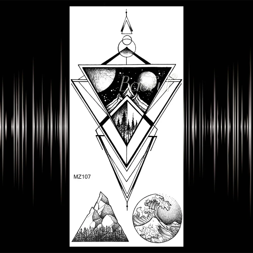 Временные тату наклейки для мужчин и женщин временные поддельные треугольные